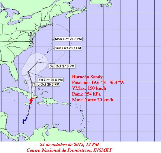 Huracán Sandy - Cono Aviso 11