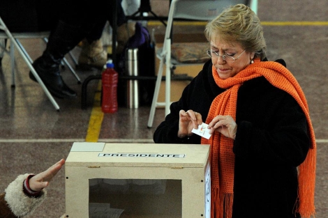 Bachelet en la votación