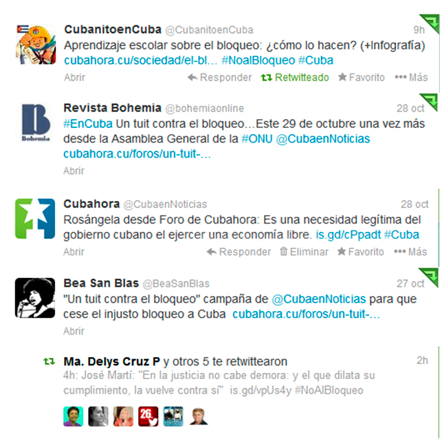 Bloqueo y Twitter. Cubahora