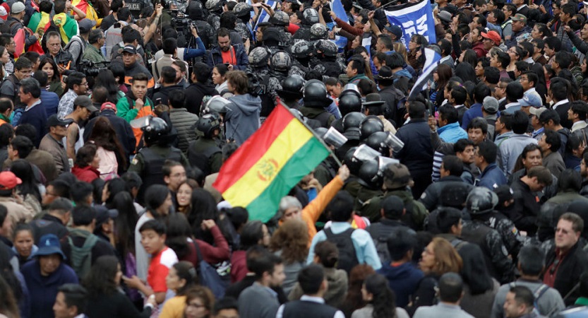 Marcha en  Bolivia-golpe de estado