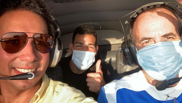 Onel Sánchez en su viaje a Catar