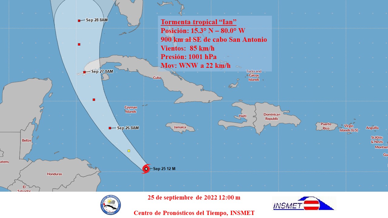 Trayectoria Tormenta Tropical Ián