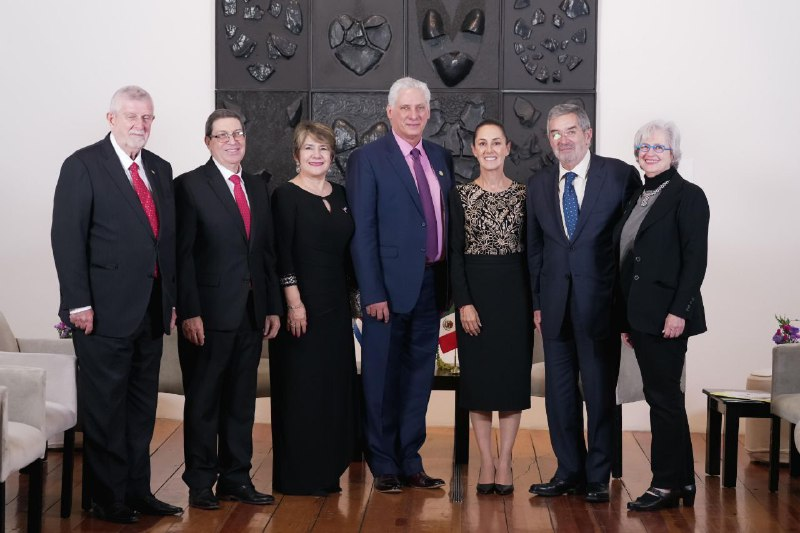 El presidente de Cuba, Miguel Díaz-Canel, sostuvo un encuentro con su homóloga de México, Claudia Sheinbaum